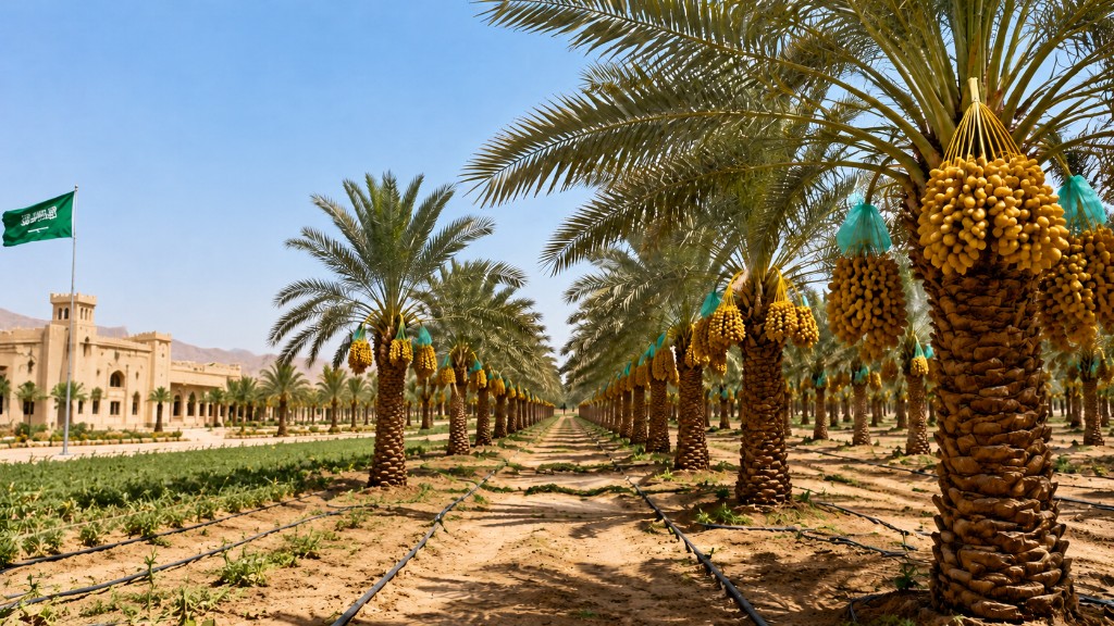 Open-field date palm plantation — Saudi Arabia